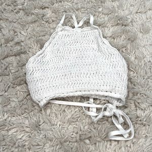 knit white cropped tank